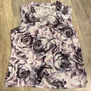 Calvin Klein purple rose print professional top